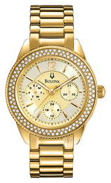 Bulova Crystal Guld/Gulguldtonat stål Ø38 mm 97N102