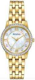 Bulova Crystal Vit/Gulguldtonat stål Ø27 mm 98X115