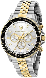 Maserati Sfida Silverfärgad/Gulguldtonat stål Ø44 mm R8873640024