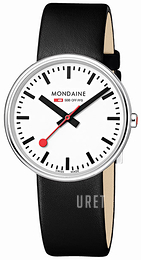 Mondaine Vit/Läder Ø35 mm A763.30362.11SBB