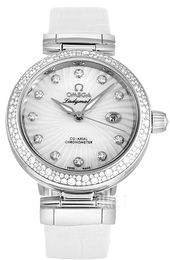 Omega De Ville Ladymatic Co-Axial 34mm Vit/Läder Ø34 mm 425.38.34.20.55.001