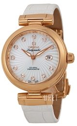 Omega De Ville Ladymatic Co-Axial 34mm Vit/Läder Ø34 mm 425.63.34.20.55.001