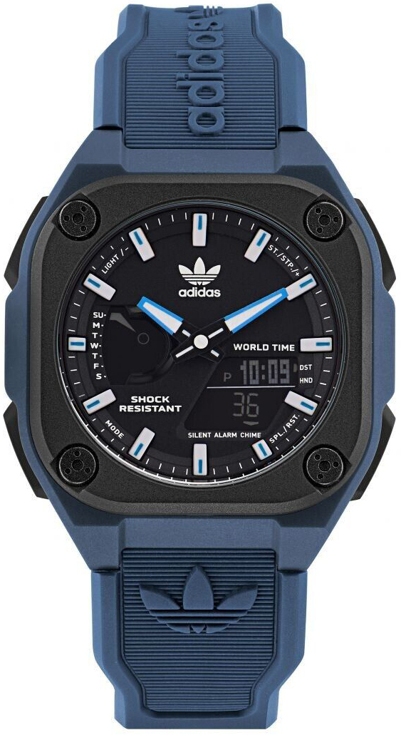 Adidas Herrklocka AOST22545 Street Digital Svart/Gummi