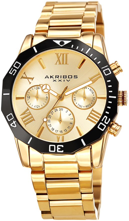 Akribos XXIV Herrklocka AK1054YG Multi-Function Guld/Gulguldtonat - Akribos XXIV