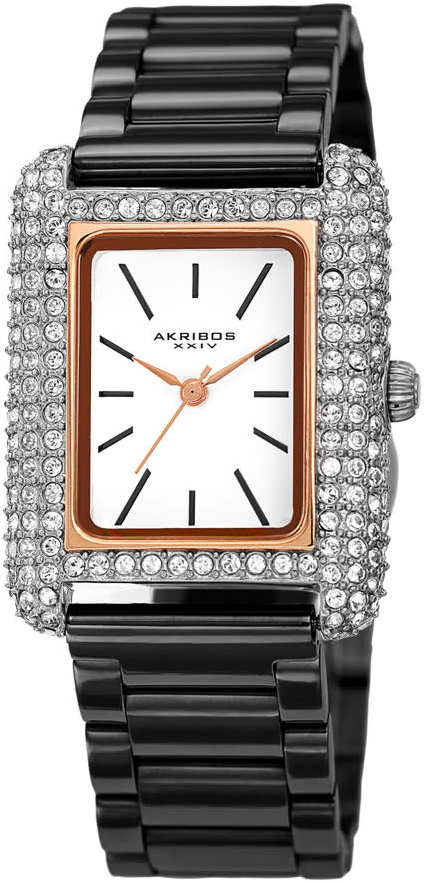 Akribos XXIV Damklocka AK1108BKR Crystal Vit/Stål - Akribos XXIV