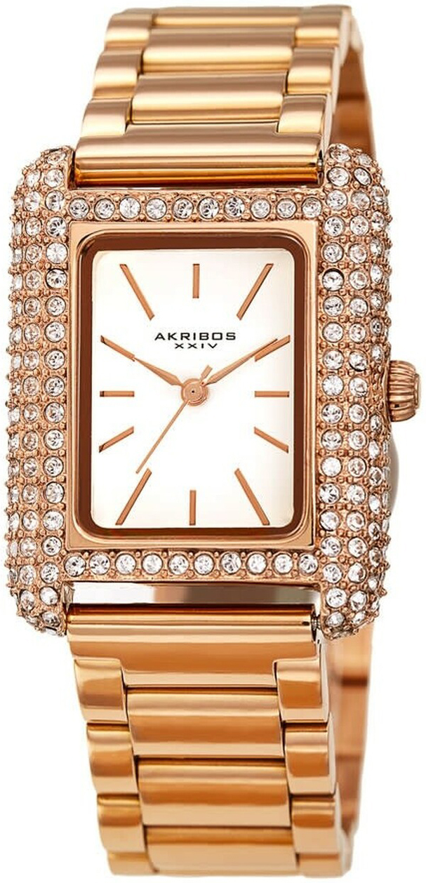 Akribos XXIV Damklocka AK1108RG Crystal Vit/Roséguldstonat stål - Akribos XXIV