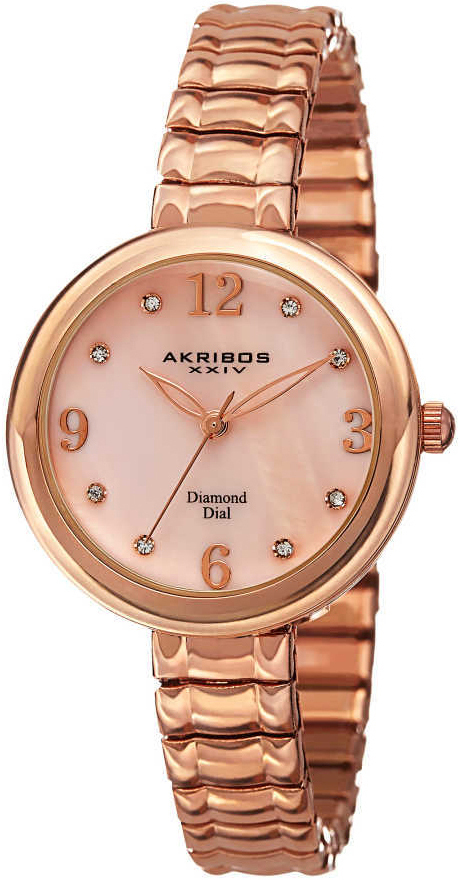 Akribos XXIV Damklocka AK765RG Vit/Roséguldstonat stål Ø36 mm - Akribos XXIV