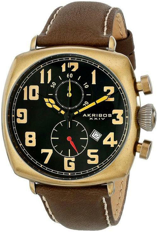 Akribos XXIV Herrklocka AK786YG Svart/Läder Ø46 mm - Akribos XXIV