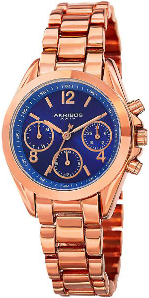 Akribos XXIV Damklocka AK809RGBU Blå/Roséguldstonat stål Ø33 mm - Akribos XXIV