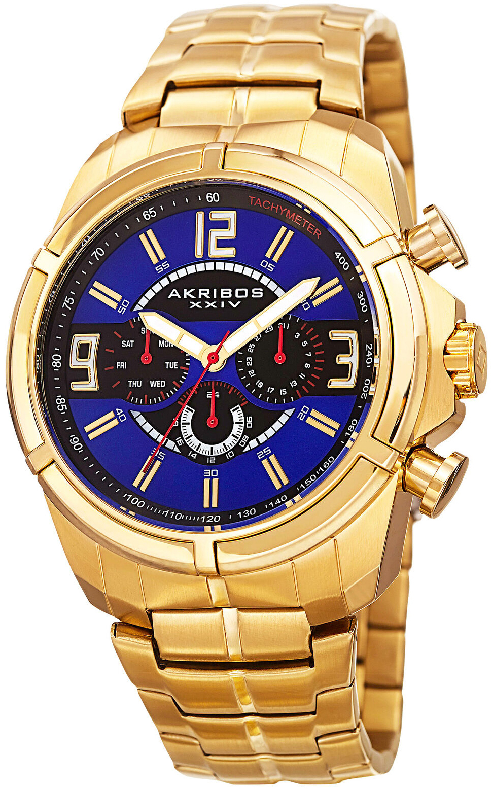 Akribos XXIV Herrklocka AK832YGBU Blå/Gulguldtonat stål Ø46 mm - Akribos XXIV