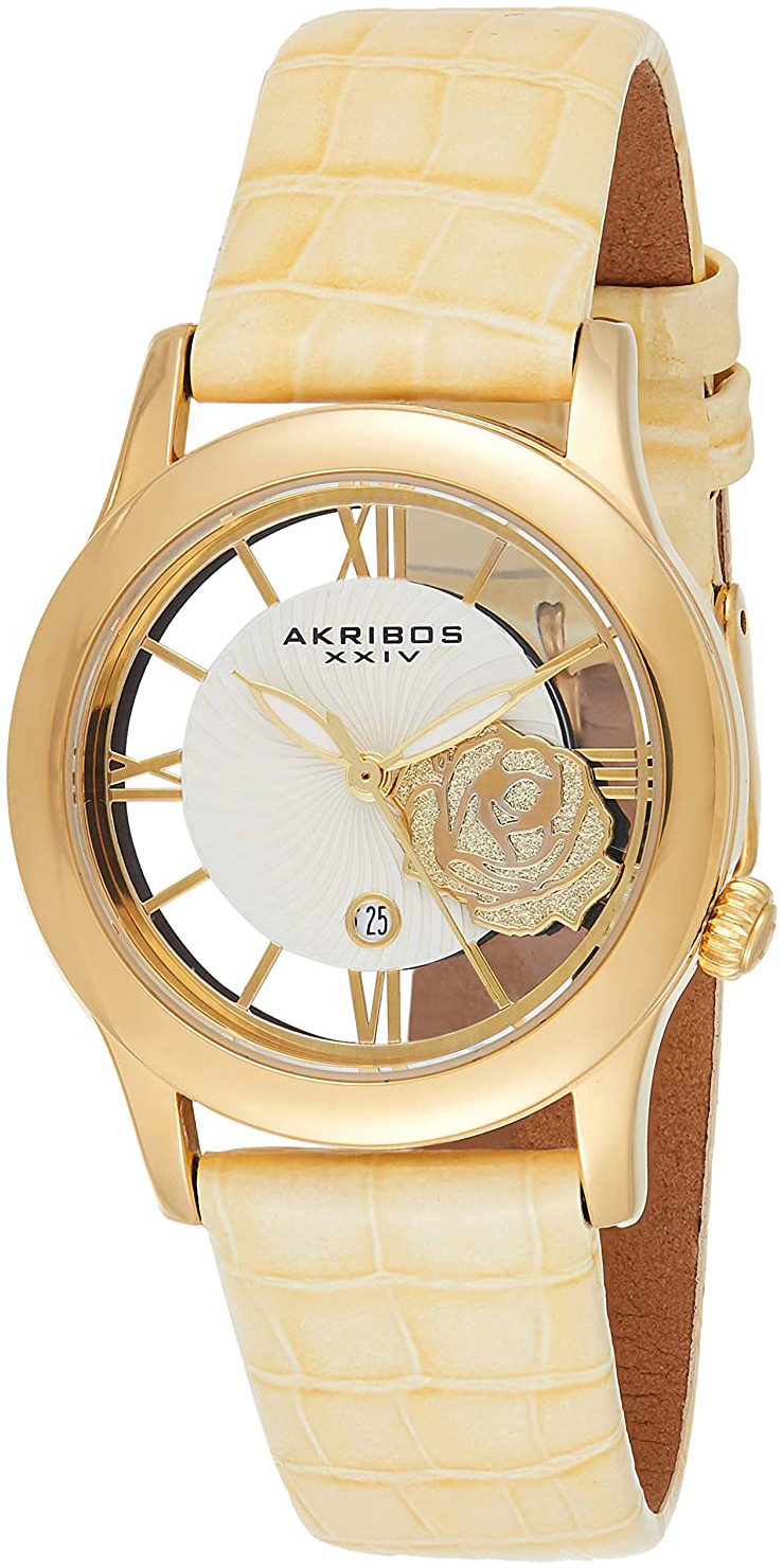 Akribos XXIV Damklocka AK837TN Silverfärgad/Läder Ø34 mm - Akribos XXIV