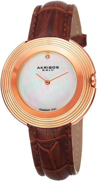 Akribos XXIV Damklocka AK876RGBR Vit/Läder Ø36 mm - Akribos XXIV