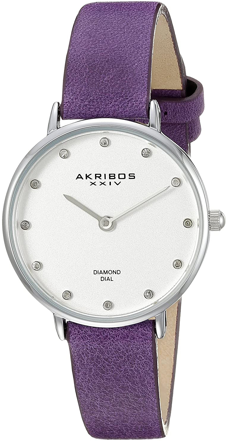 Akribos XXIV Damklocka AK882PU Silverfärgad/Läder Ø28 mm - Akribos XXIV