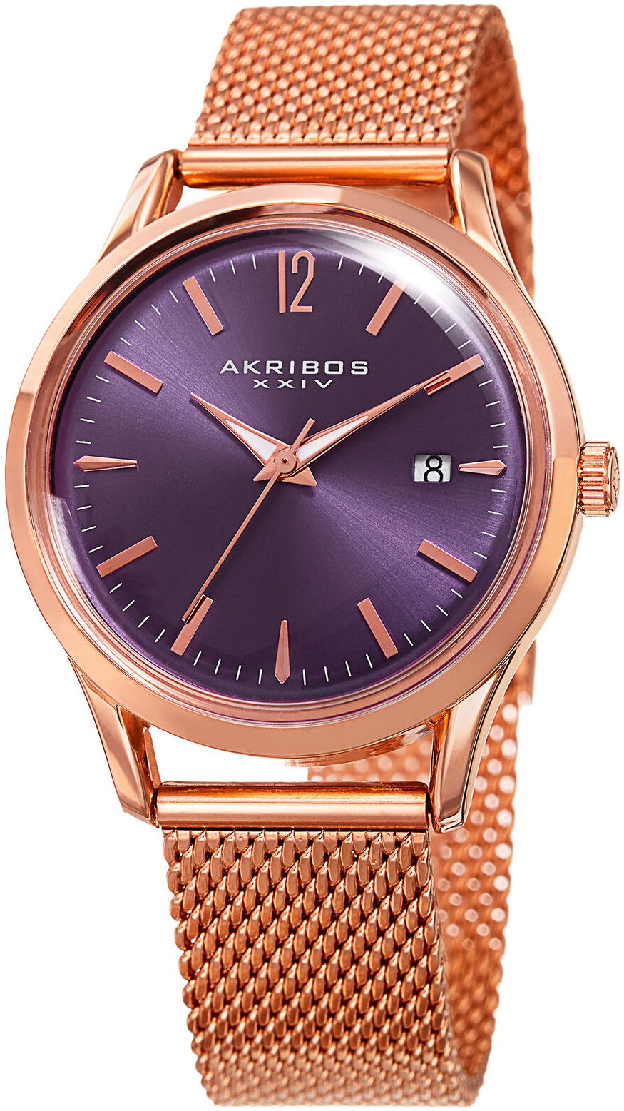 Akribos XXIV Damklocka AK930PU Classic Lila/Roséguldstonat stål - Akribos XXIV