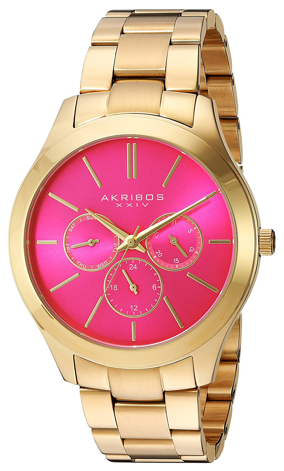 Akribos XXIV Damklocka AK952YGPK Multi-Function Rosa/Gulguldtonat - Akribos XXIV