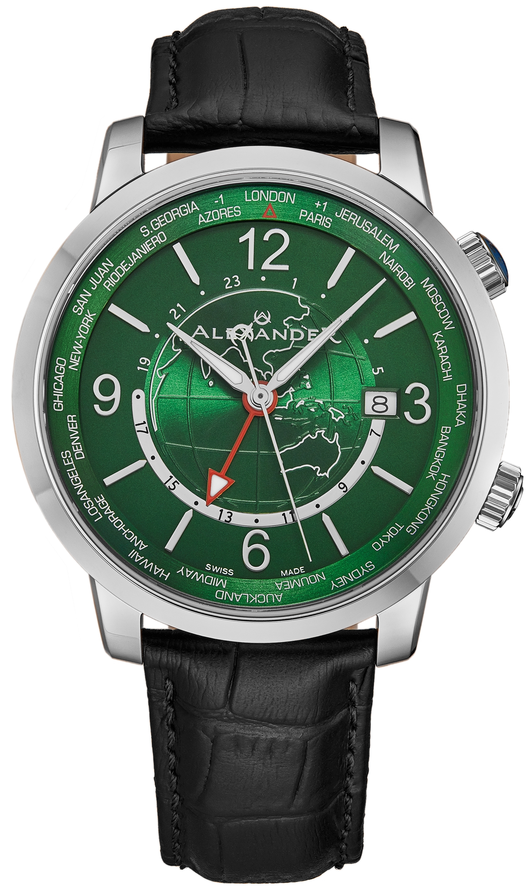 Alexander Herrklocka A171A-04 Journeyman Grön/Läder Ø42 mm - Alexander