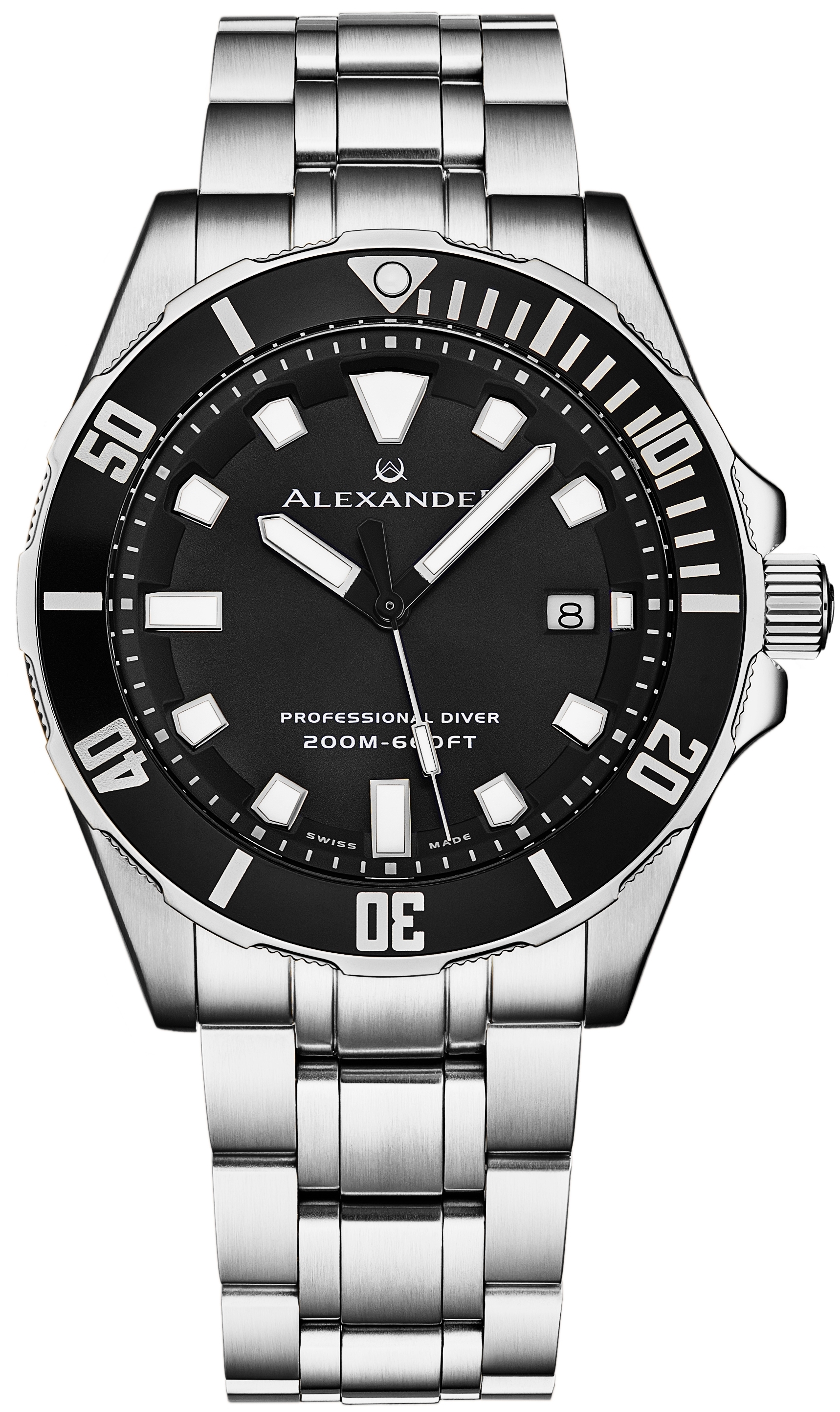 Alexander Herrklocka A501B-01 Vathos Svart/Stål Ø42 mm - Alexander