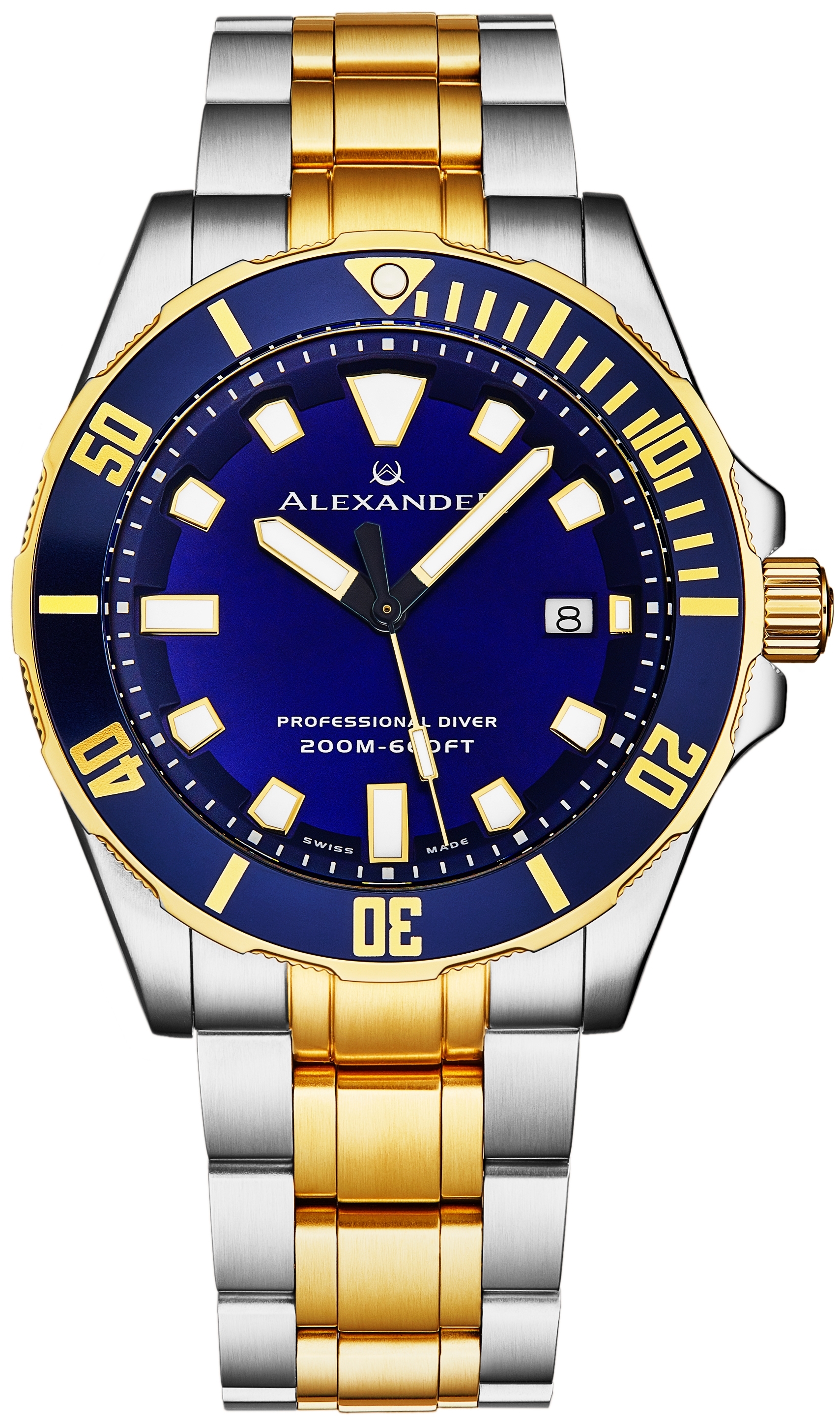 Alexander Herrklocka A501B-03 Vathos Blå/Stål Ø42 mm - Alexander