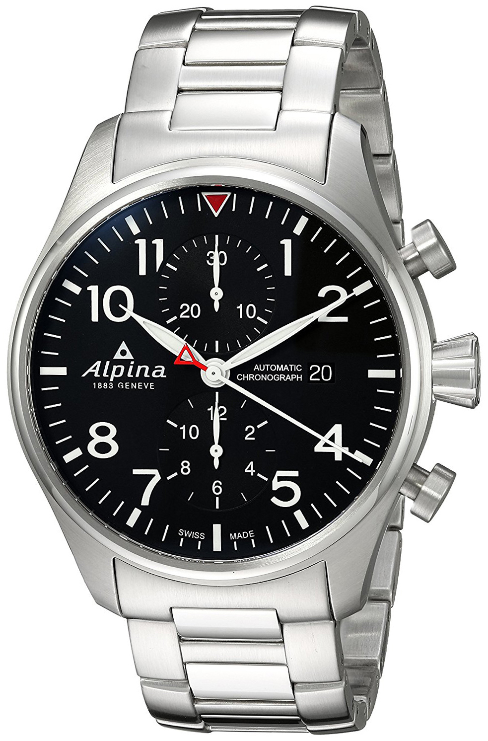 Alpina Herrklocka AL-725B4S6B Startimer Svart/Stål Ø44 mm - Alpina