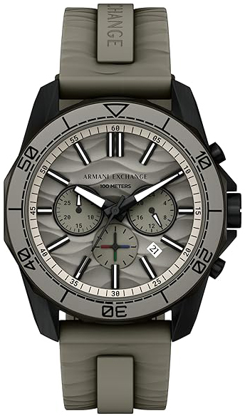 Armani Exchange Herrklocka AX1971 Gr&aring;/Gummi &Oslash;44 mm