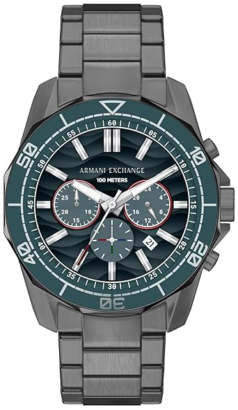 Armani Exchange Herrklocka AX1972 Gr&ouml;n/St&aring;l &Oslash;44 mm