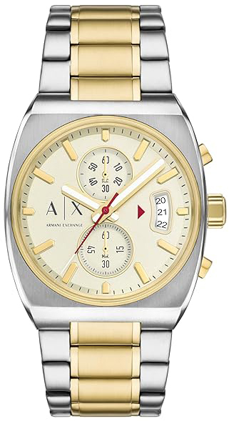 Armani Exchange Herrklocka AX2821 Beige/Gulguldtonat st&aring;l