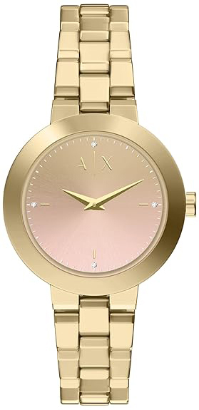 Armani Exchange Damklocka AX5182 Rosa/Gulguldtonat st&aring;l &Oslash;36 mm