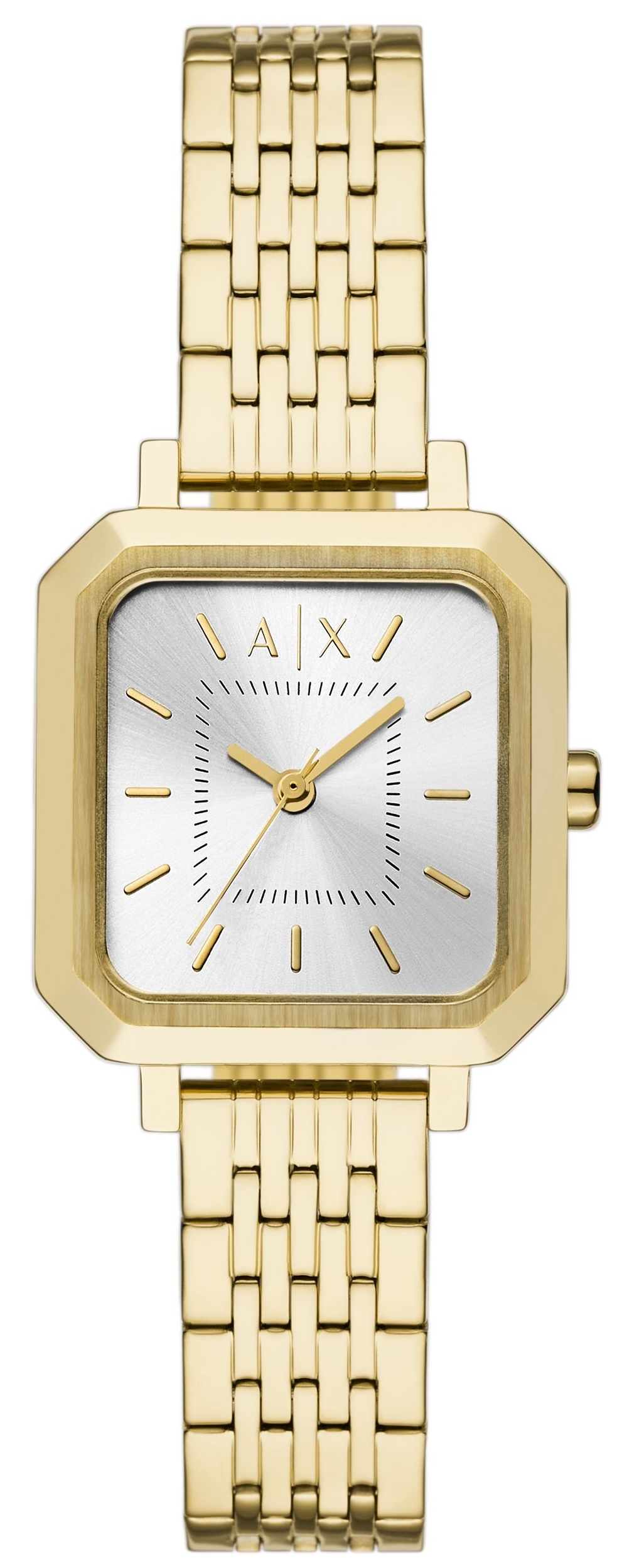 Armani Exchange Damklocka AX5725 Leila Silverf&auml;rgad/Gulguldtonat