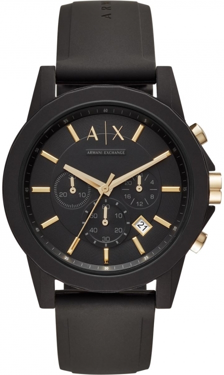 Armani Exchange Herrklocka AX7105 Outerbanks Svart/Gummi Ø45 mm - Armani Exchange