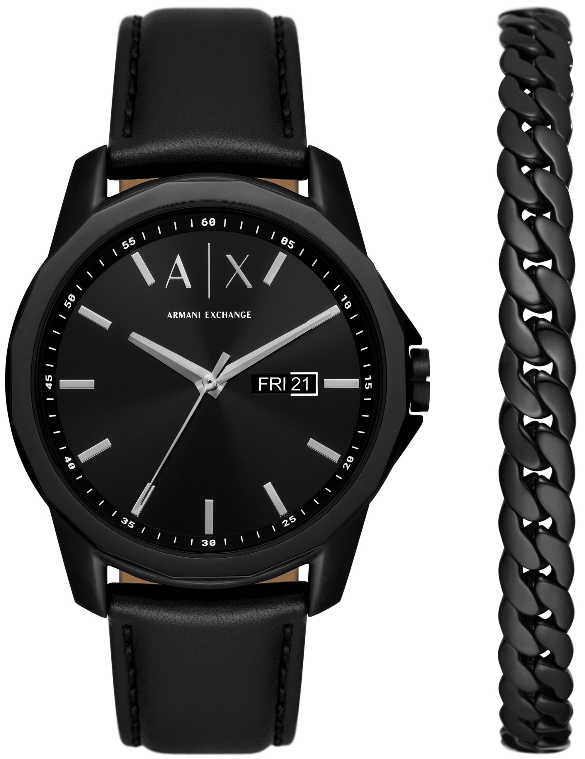 Armani Exchange Herrklocka AX7147SET Banks Svart/Läder Ø44 mm - Armani Exchange