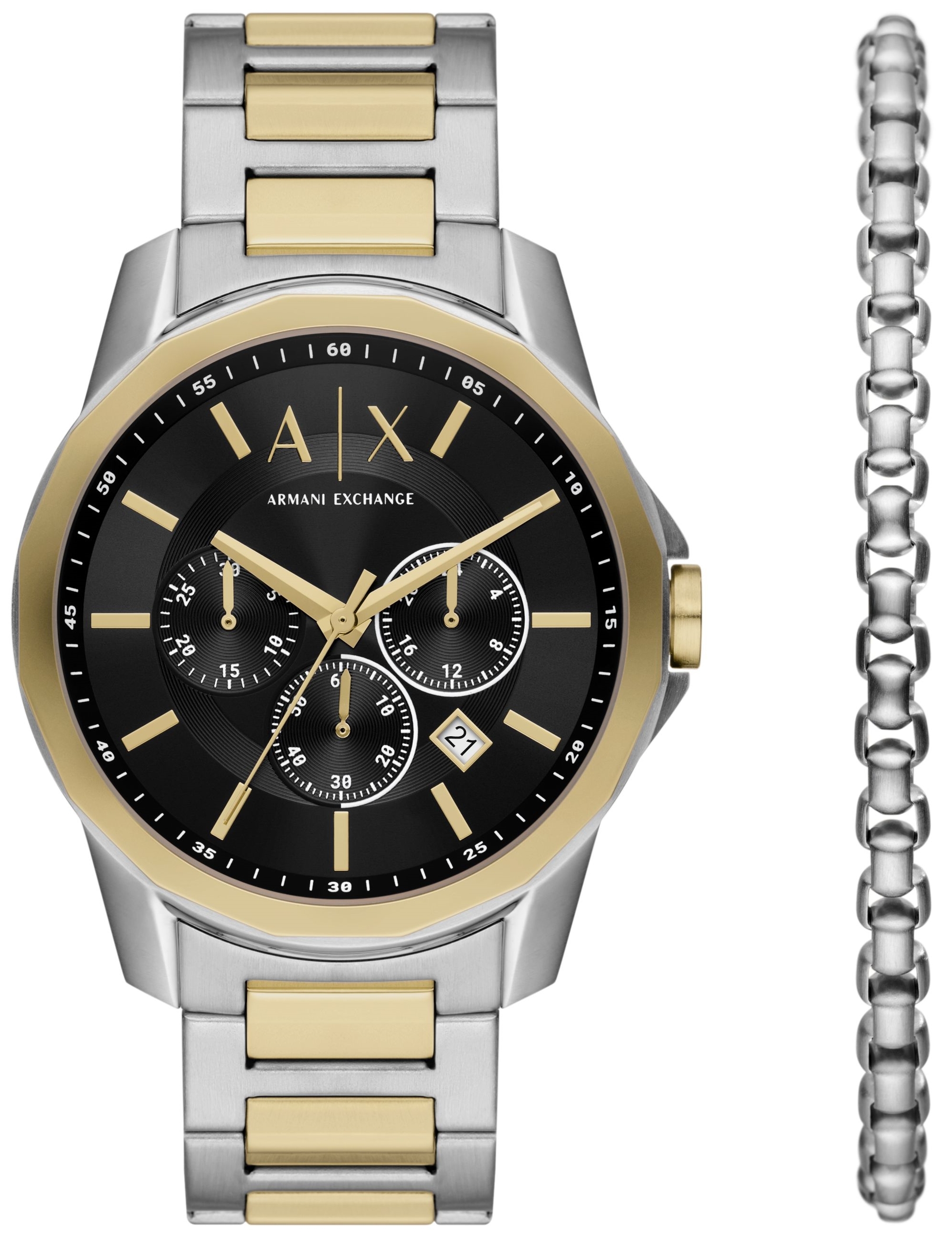 Armani Exchange Herrklocka AX7148SET Banks Svart/Guldtonat stål Ø44 - Armani Exchange