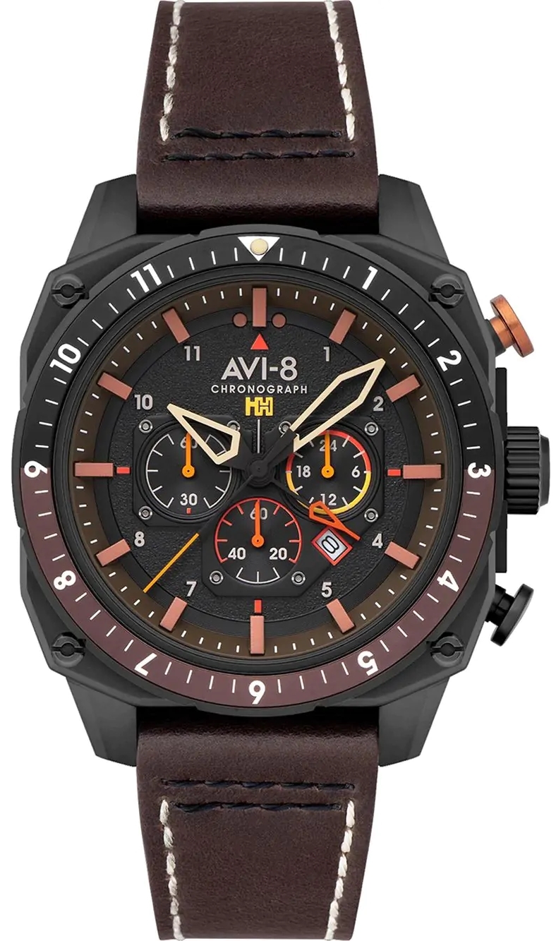 AVI-8 Herrklocka AV-4100-08 Hawker Hunter Svart/Läder Ø43 mm - AVI-8