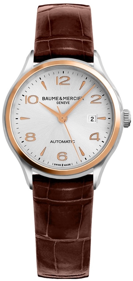 Baume & Mercier Damklocka M0A10208 Clifton Silverfärgad/Läder - Baume & Mercier