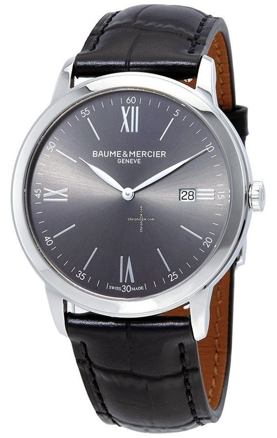Baume & Mercier Herrklocka M0A10416 Classima Grå/Läder Ø42 mm