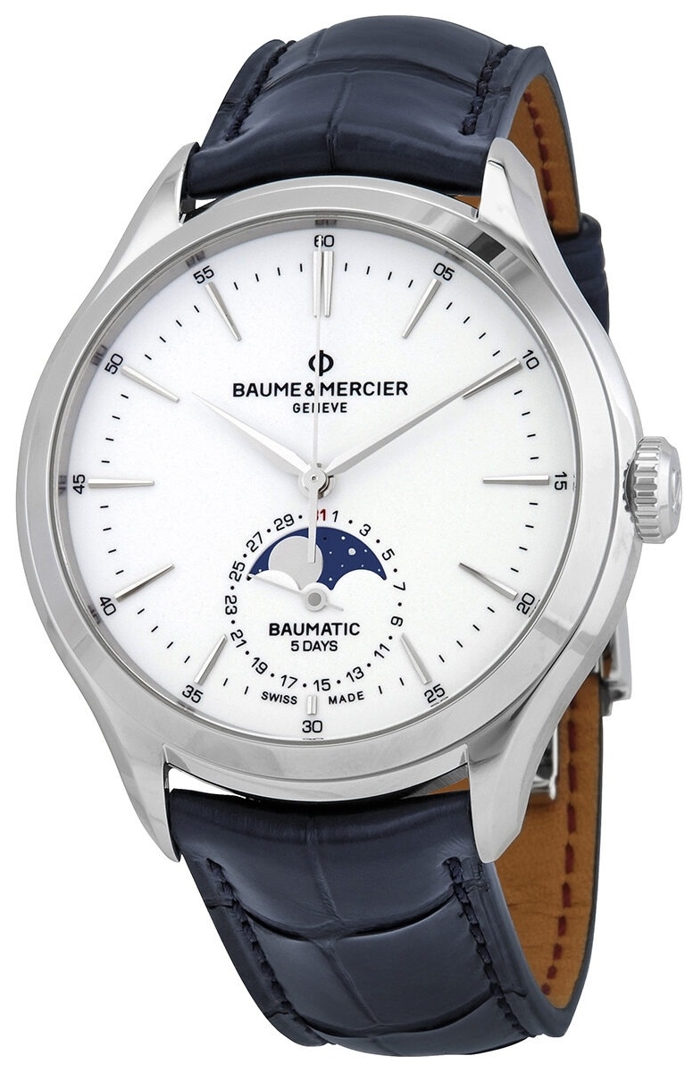 Baume & Mercier Herrklocka M0A10549 Clifton Vit/Läder Ø42 mm - Baume & Mercier