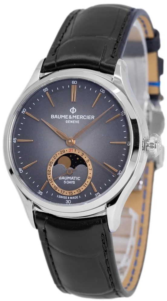 Baume & Mercier Herrklocka M0A10758 Grå/Läder Ø39 mm - Baume & Mercier