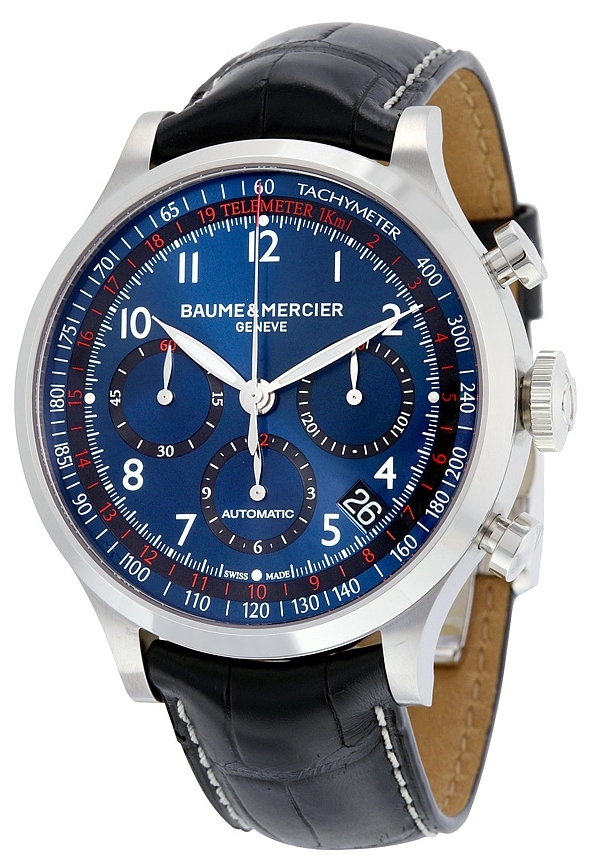 Baume & Mercier Herrklocka MOA10065 CAPELAND Blå/Läder Ø44 mm - Baume & Mercier