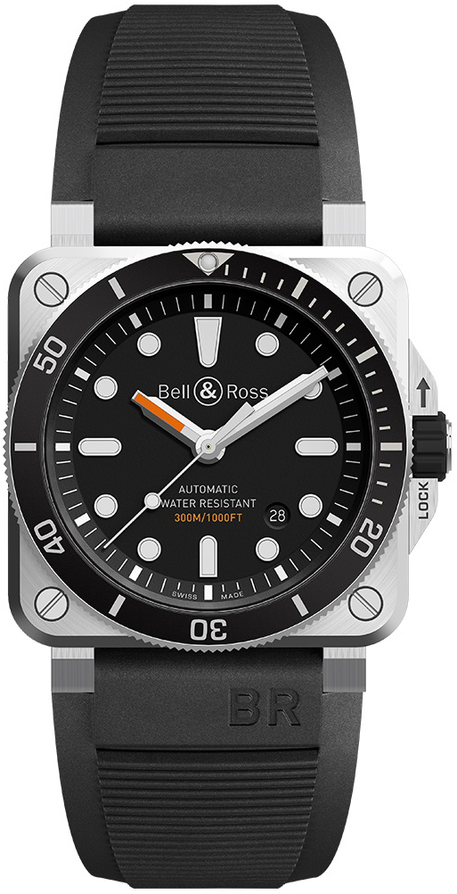 Bell & Ross Herrklocka BR0392-D-BL-ST/SRB Instruments Svart/Gummi - Bell & Ross