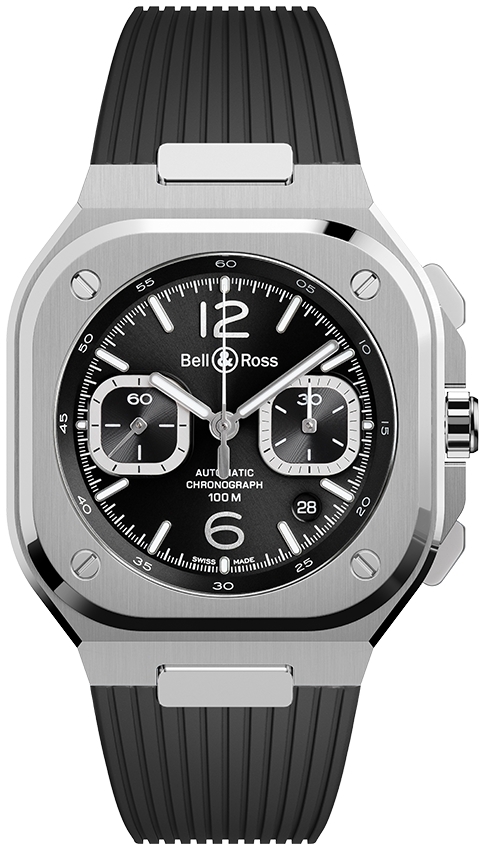 Bell & Ross Herrklocka BR05C-BLC-ST/SRB BR 05 Chrono Svart/Gummi - Bell & Ross