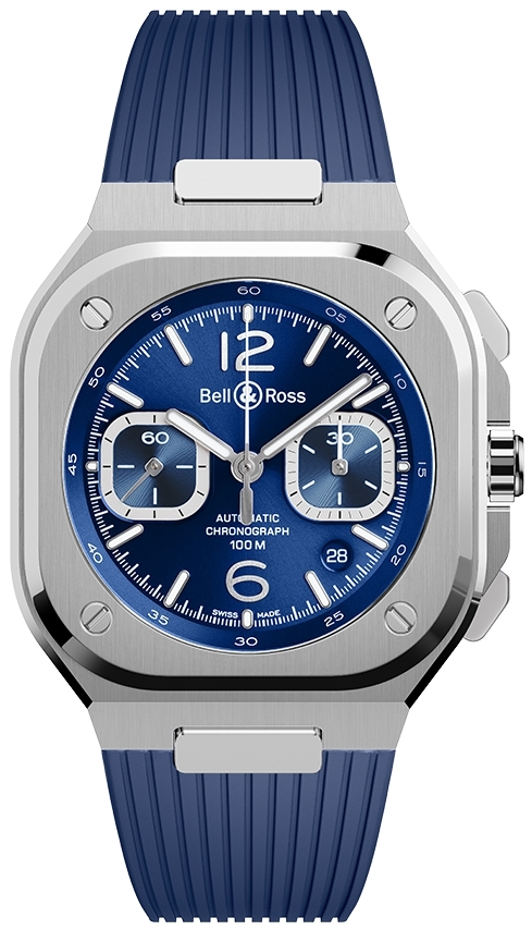Bell & Ross Herrklocka BR05C-BLU-ST/SRB BR 05 Chrono Blå/Gummi - Bell & Ross