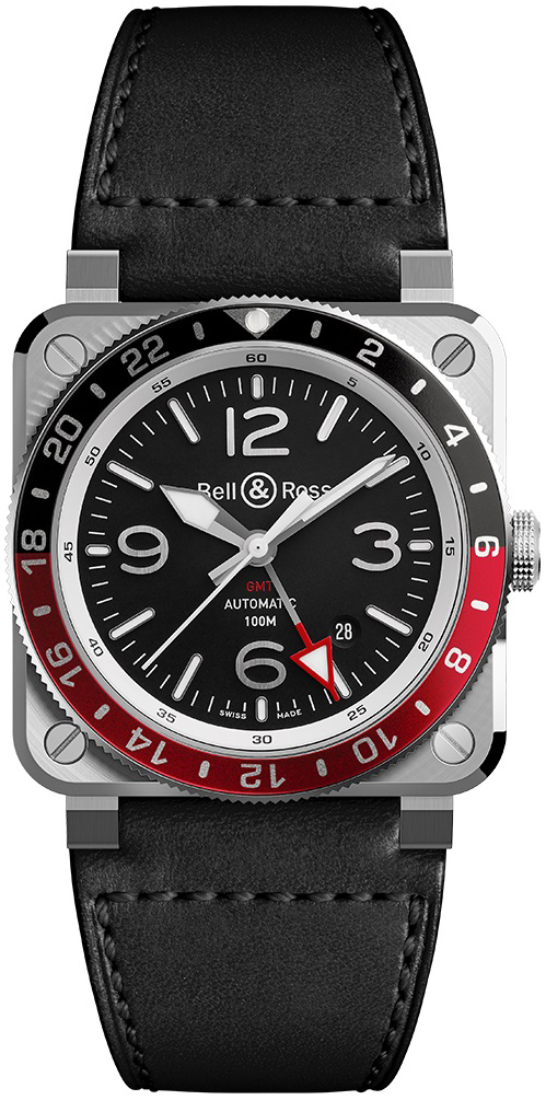 Bell & Ross Herrklocka BR0393-BL-ST/SCA Instruments Svart/Läder - Bell & Ross
