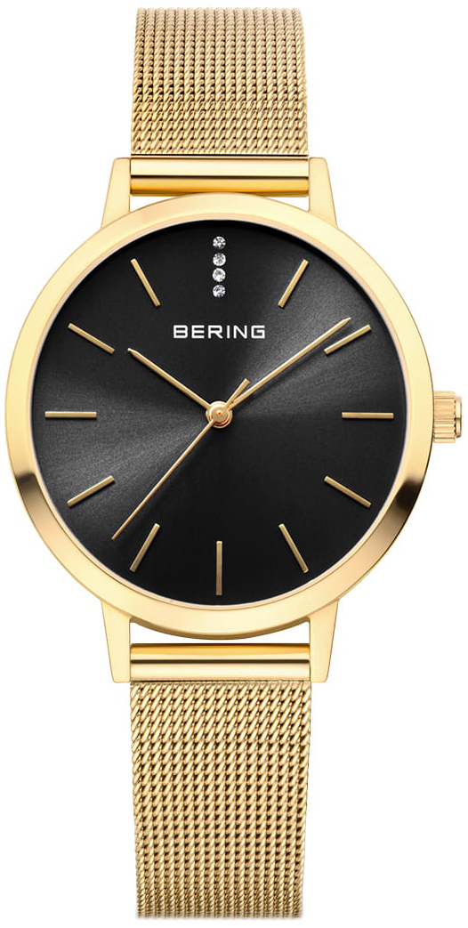 Bering Damklocka 13434-332 Classic Svart/Gulguldtonat st&aring;l &Oslash;34 mm