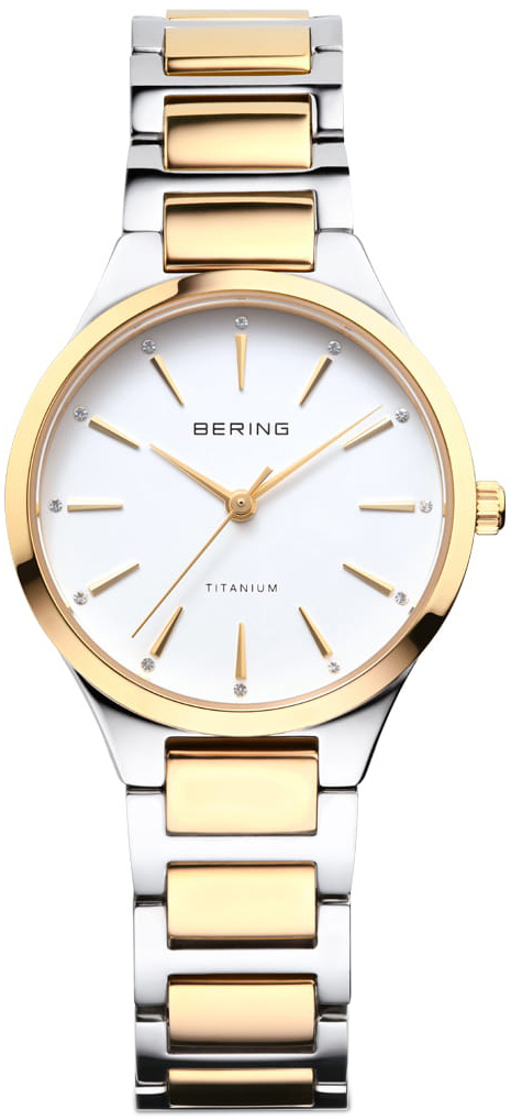 Bering Damklocka 15630-701 Titanium Vit/Gulguldtonat stål Ø30 mm
