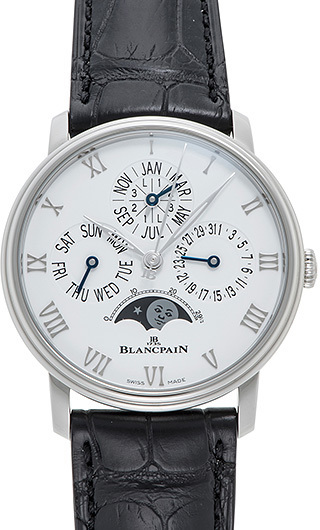 Blancpain Herrklocka 6656-1127-55B Villeret Vit/Läder Ø40 mm - Blancpain