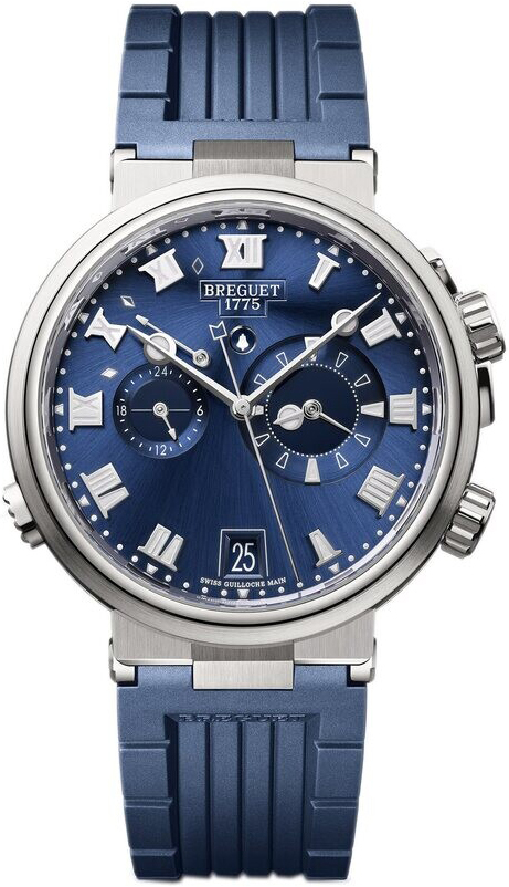 Breguet Herrklocka 5547TI-Y1-5ZU Marine Bl&aring;/Gummi &Oslash;40 mm