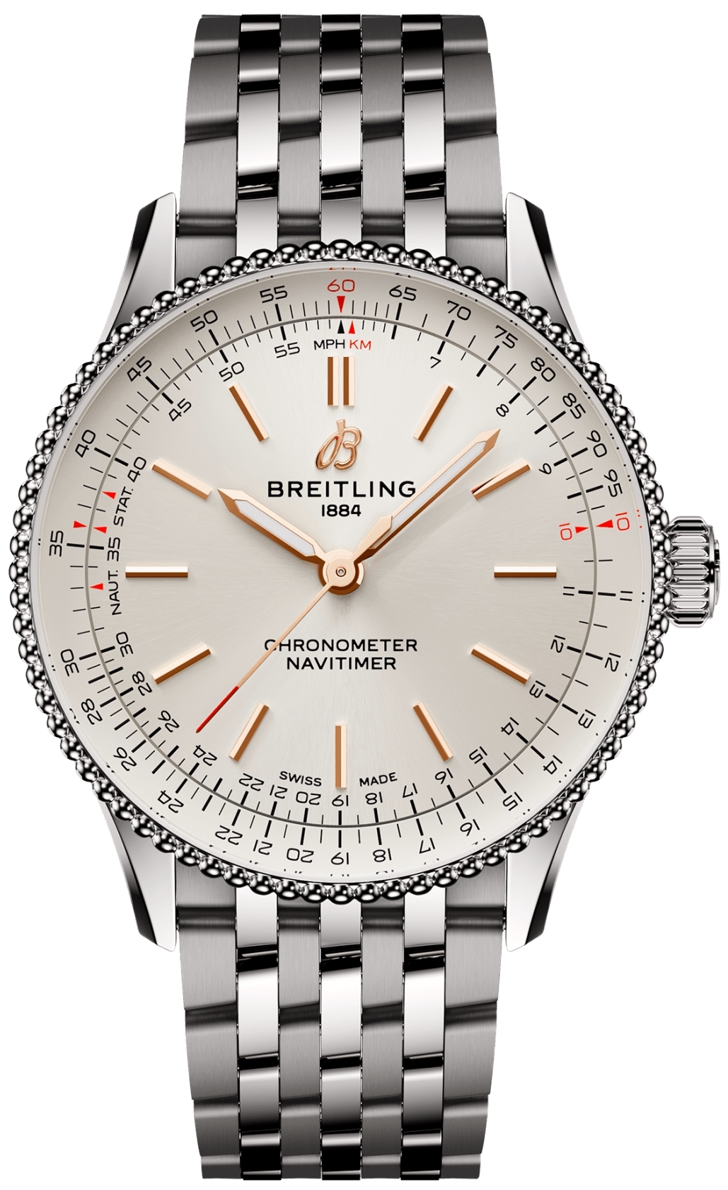 Breitling Herrklocka A17327211G1A1 Navitimer Automatic 36 Vit/Stål - Breitling