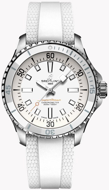 Breitling Damklocka A17377211A1S1 Superocean Automatic 36 Vit/Gummi - Breitling