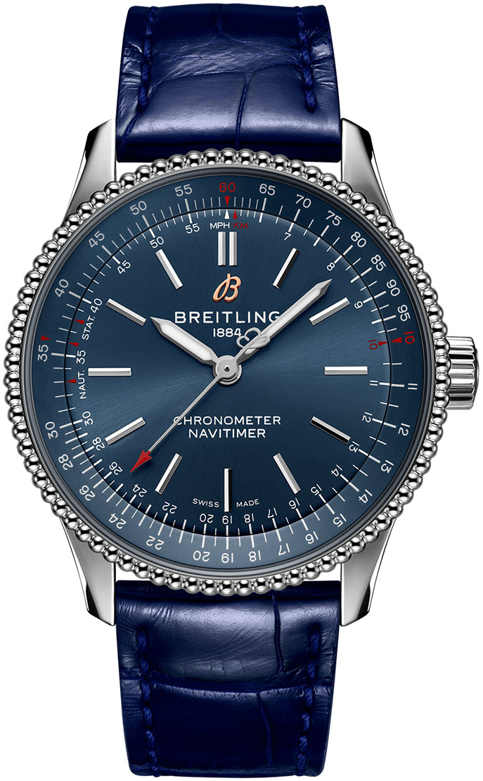 Breitling Damklocka A17395161C1P2 Navitimer Automatic 35 Bl&aring;/L&auml;der