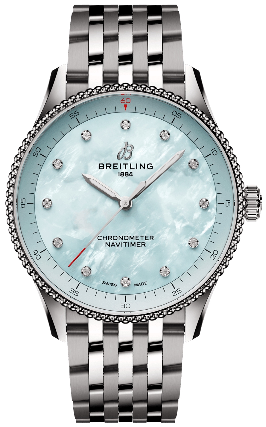 Breitling Damklocka A77320E61A2A1 Navitimer 32 Vit/Stål Ø32 mm - Breitling