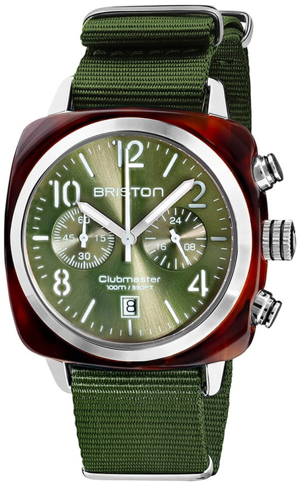 Briston 19140-SA-T-26-NOL Clubmaster Grön/Textil - Briston